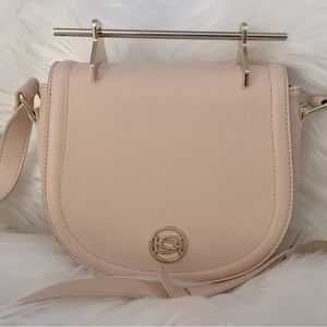 BEBE Metal Top Handle Saddle Bag Crossbody